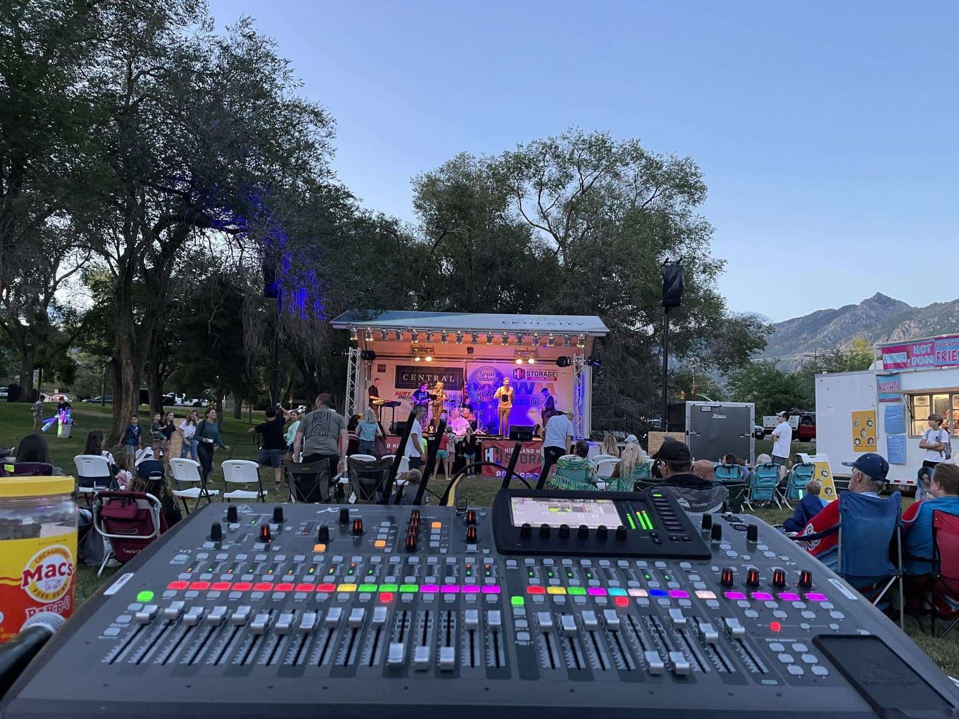 Large outdoor city concert with professional PA and lighting by SwissMixx Audio, serving Idaho and Utah event planners