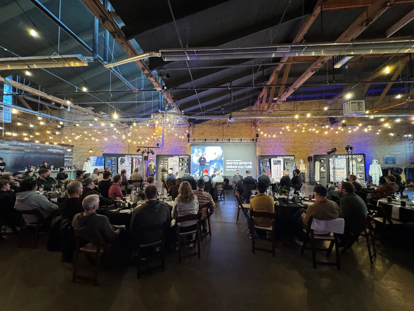 Salomon Winter Sports Urban Culture product launch event with full AV production by SwissMixx Audio in Utah