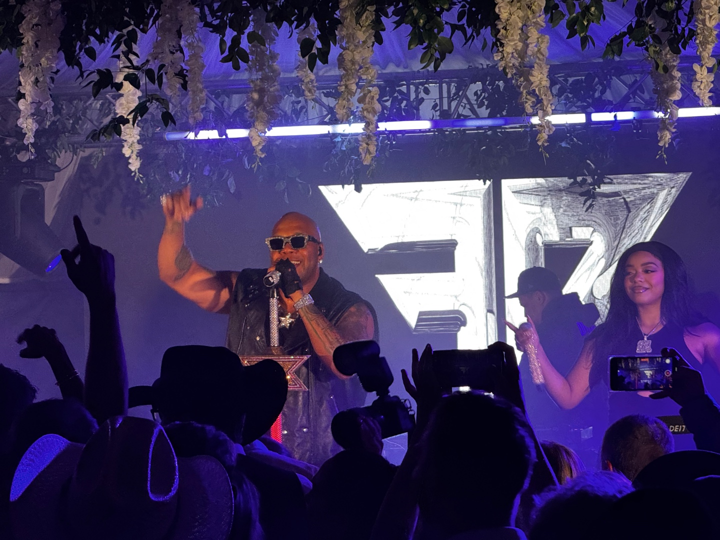 Flo Rida performing live on stage with full production lighting, SwissMixx Audio live event sound Idaho
